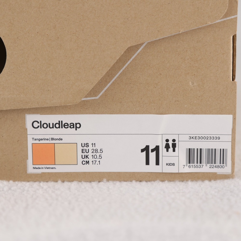 On Running Cloudleap Kids Shoes Tangerine Blonde Sneakers US 11 New - Picture 9 of 9